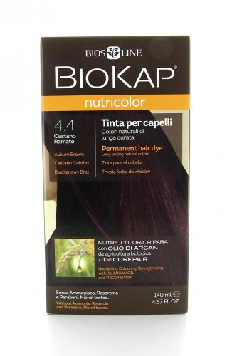 Meches decolorati scure bionde castani Biokap Nutricolor Ramato - Tinta 4.4 - Castano Ramato - Bios Line
